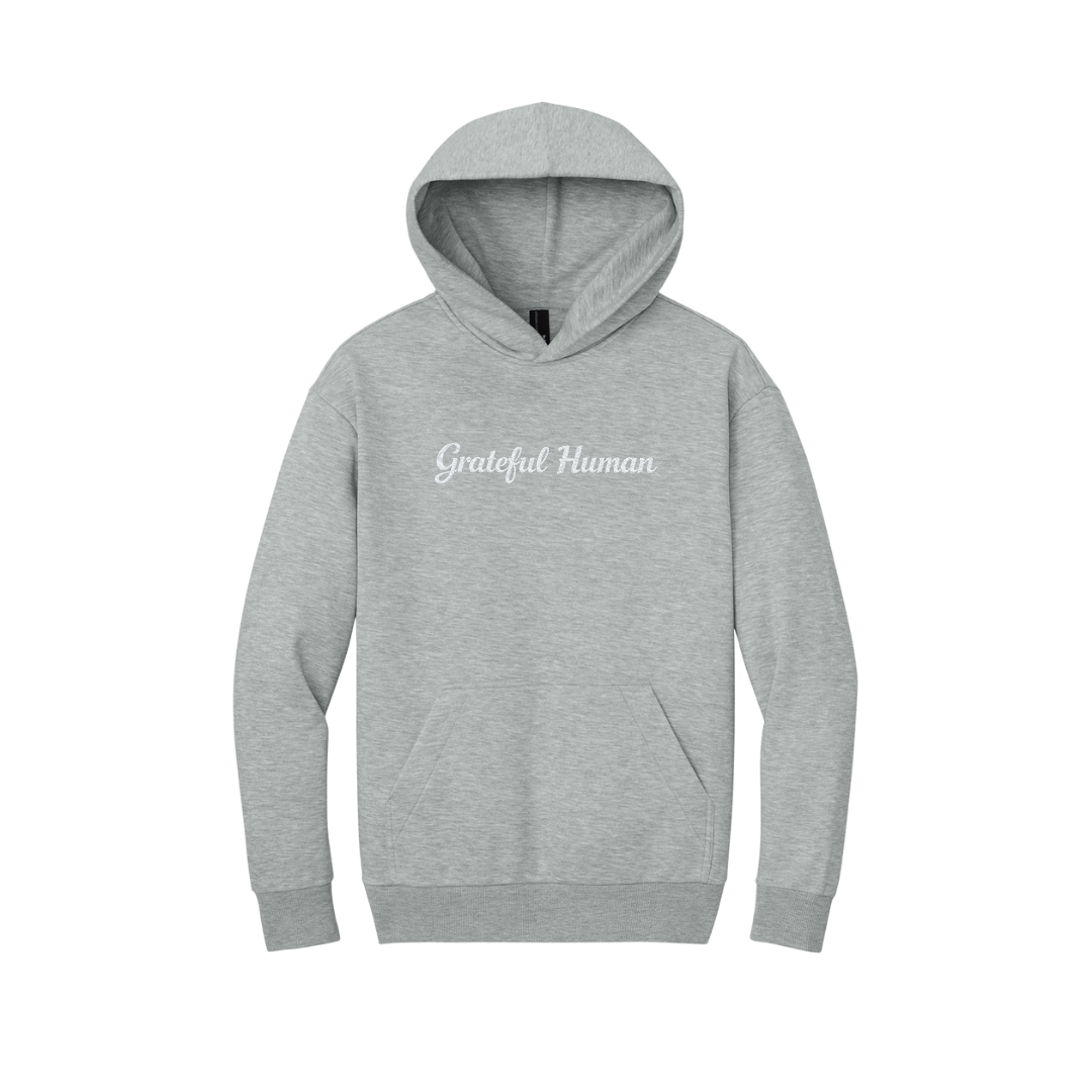 Embroidered Grateful Hooded Sweatshirt