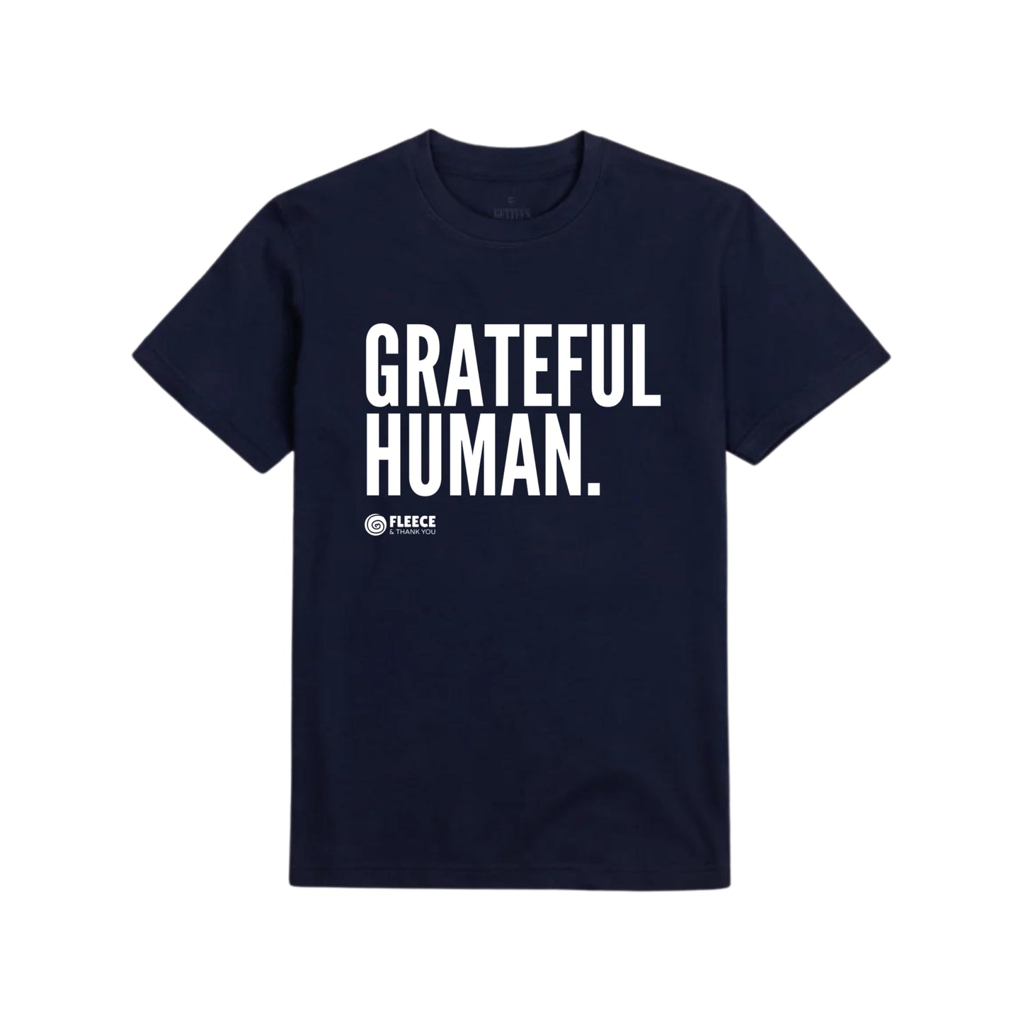 Grateful Human Tee Navy- 100% Supima Cotton