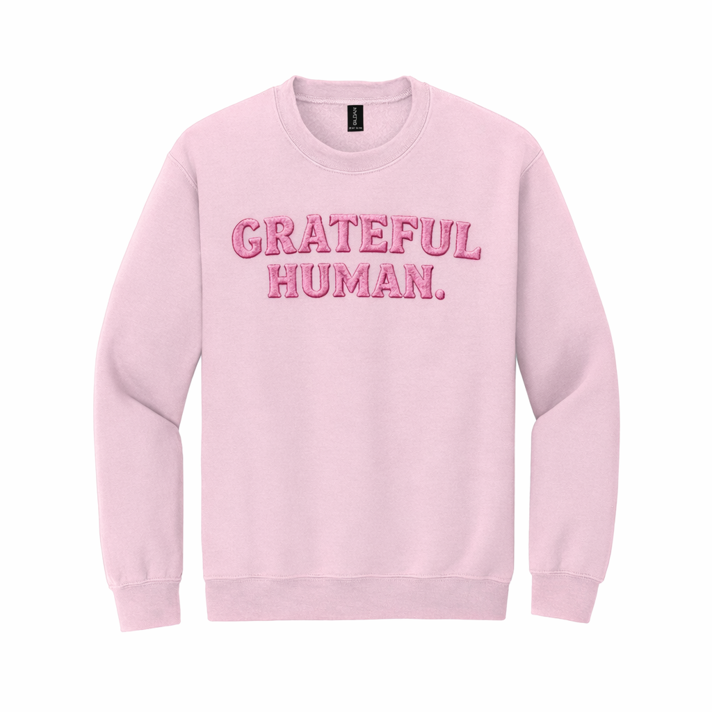 Pink Embroidered Crewneck