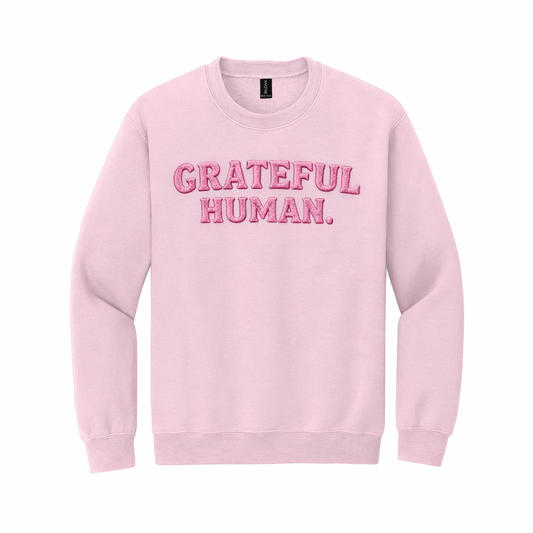 Pink Embroidered Crewneck