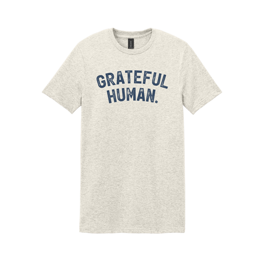 Grateful Human Tee Oatmeal