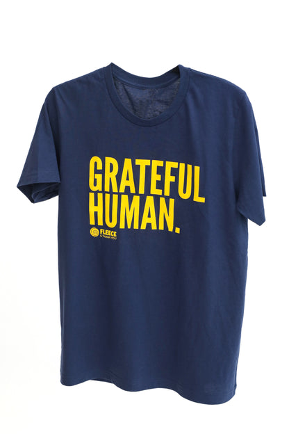 Grateful Human Maize and Blue Tee