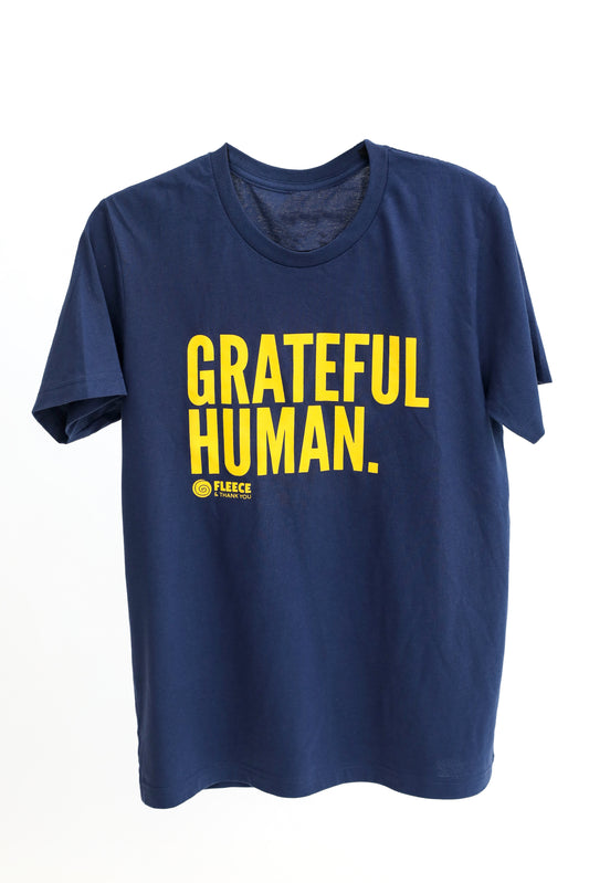 Grateful Human Maize and Blue Tee